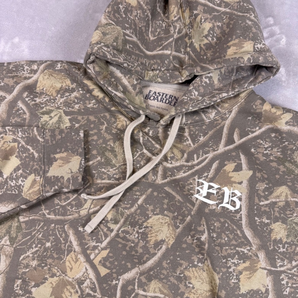 Eastern Boarder Camo Skull Graphic Hoodie Men XL Independent Trading Co Pullover